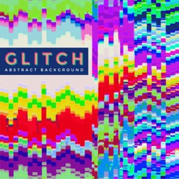 Vector colorful glitch art background . 스톡 일러스트