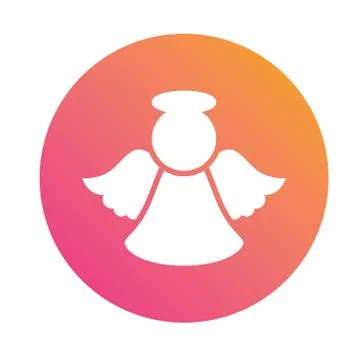 Vector colorful gradient Christmas angel line icon Ilustração Stock