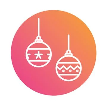 Vector colorful gradient Christmas ball decoration line icon Ilustração Stock