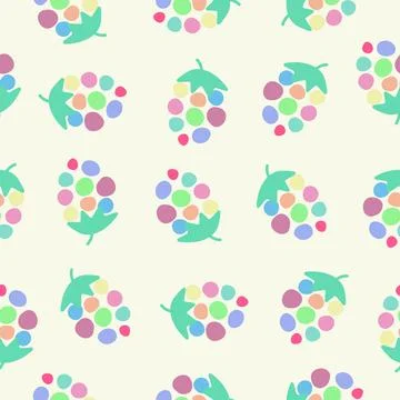 Vector colorful grapes seamless pattern Stock Illustration