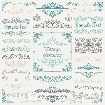 Vector Colorful Hand Drawn Doodle Design Elements Stock Illustration