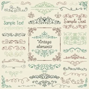 Vector Colorful Hand Drawn Doodle Design Elements Stock Illustration