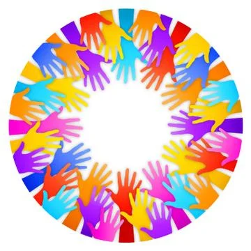 Vector Colorful Hands Frame Stock Illustration