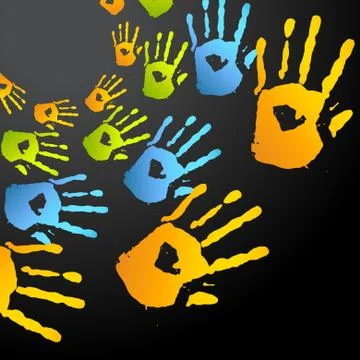Vector colorful hands Stock Illustration