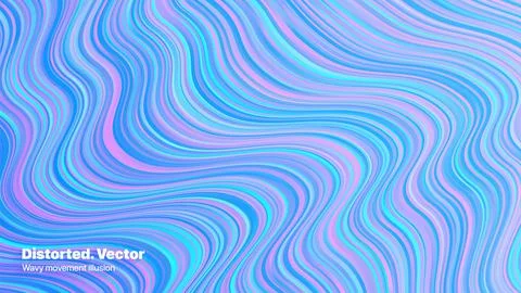 Vector Colorful Holography Gradient Warped Striped Abstract Background Stock Illustration