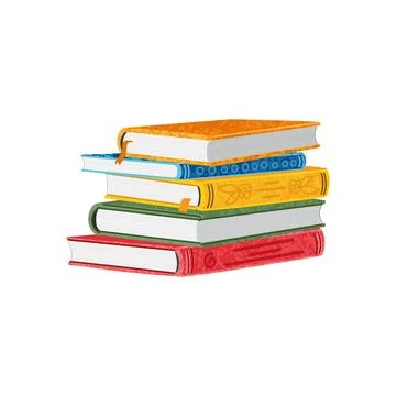 Vector Colorful Illustration of Stack of Books Illustrazione stock