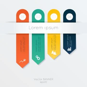 Vector colorful info graphics for your business presentations. Stock Illustration