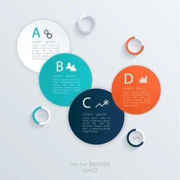 Vector colorful info graphics for your business presentations. Stock Illustration