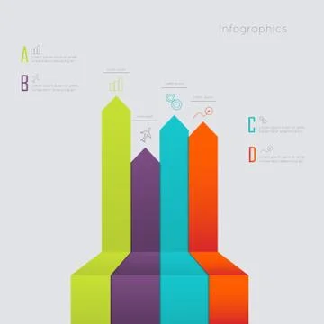 Vector colorful info graphics for your business presentations. Stock Illustration
