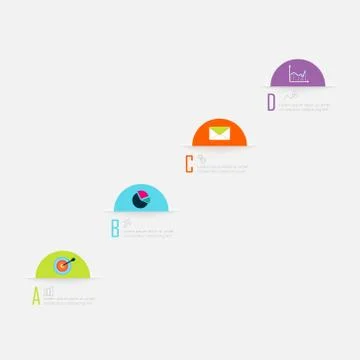 Vector colorful info graphics for your business presentations. Stock Illustration