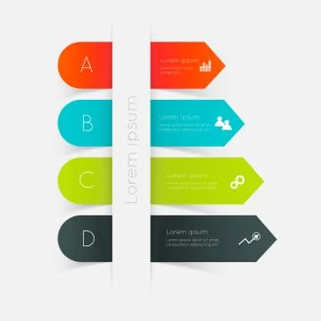 Vector colorful info graphics for your business presentations. Stock Illustration