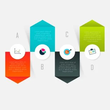 Vector colorful info graphics for your business presentations. Stock Illustration