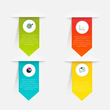 Vector colorful info graphics for your business presentations. Illustrazione stock