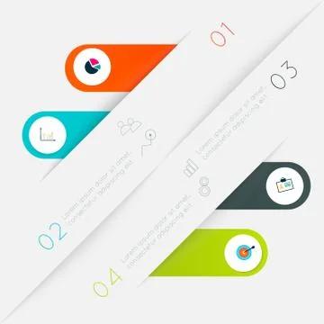 Vector colorful info graphics for your business presentations. Stock Illustration