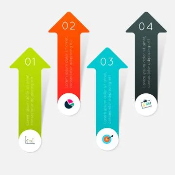 Vector colorful info graphics for your business presentations. Stock Illustration