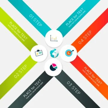 Vector colorful info graphics for your business presentations. Illustrazione stock