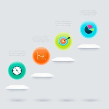 Vector colorful info graphics for your business presentations. Stock Illustration