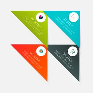Vector colorful info graphics for your business presentations. Stock Illustration