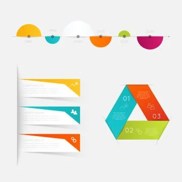 Vector colorful info graphics for your business presentations. Stock Illustration