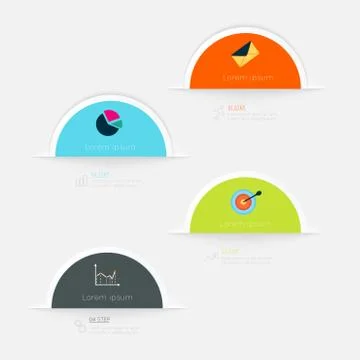 Vector colorful info graphics for your business presentations. Stock Illustration