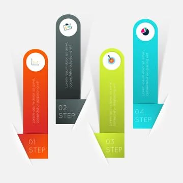 Vector colorful info graphics for your business presentations. Stock Illustration