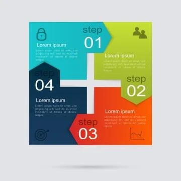 Vector colorful info graphics for your business presentations. Stock Illustration