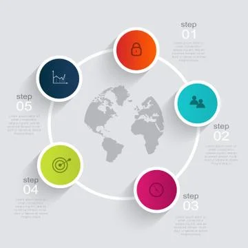 Vector colorful info graphics for your business presentations. Stock Illustration