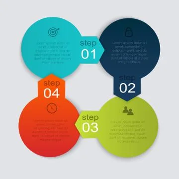 Vector colorful info graphics for your business presentations. Stock Illustration