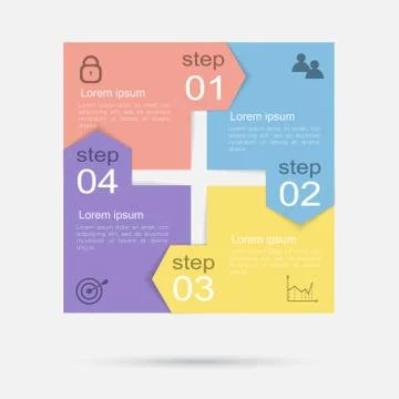 Vector colorful info graphics for your business presentations. Stock Illustration