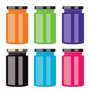 Vector colorful jam jars Stock Illustration