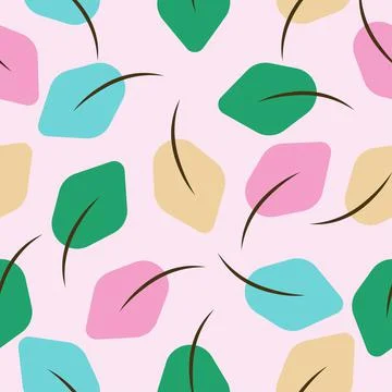 Vector colorful leaves seamless pattern Stock Illustration