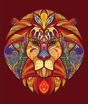 Vector colorful lion Stock Illustration