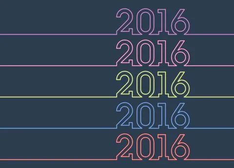 Vector colorful new year 2016 库存插图