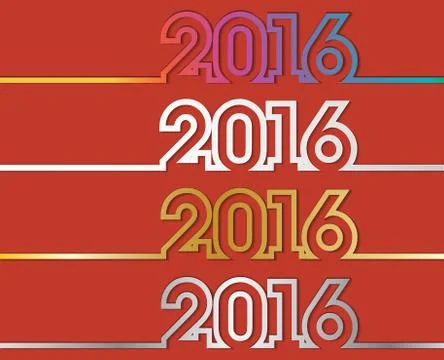 Vector colorful new year 2016 Ilustração Stock