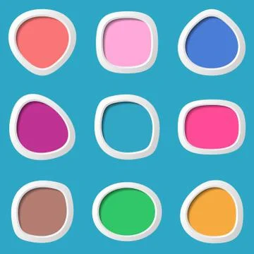 Vector colorful original round web buttons on blue イラスト素材
