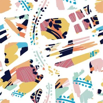 Vector Colorful Pastel Abstract Pattern, Painting Effect on White Background Stock Illustration