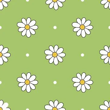 Vector colorful pattern of different size camomile flower Stock Illustration