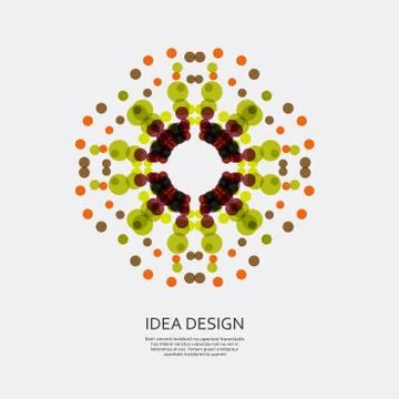 Vector colorful pattern of dots. Circular ornament for design Stock Illustration