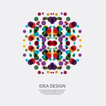 Vector colorful pattern of dots. Circular ornament for design 스톡 일러스트