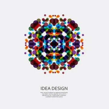 Vector colorful pattern of dots. Circular ornament for design Stock Illustration