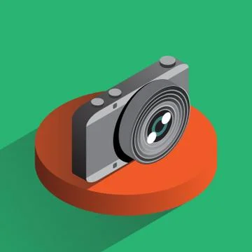 Vector colorful photo camera isometric Stock Illustration