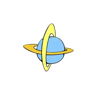 Vector colorful Planet, satellite, space object. Design element, icon, clip.. Stock Illustration