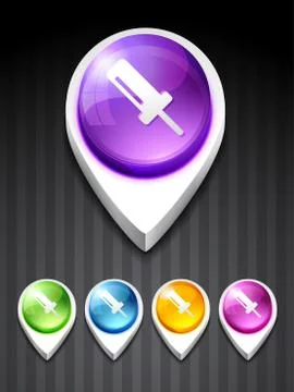 Vector colorful pointer icons Illustrazione stock
