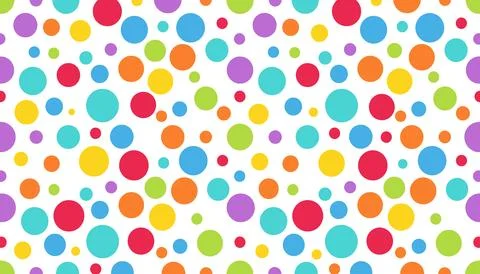 Vector of Colorful polka dot pattern on white background Stock Illustration