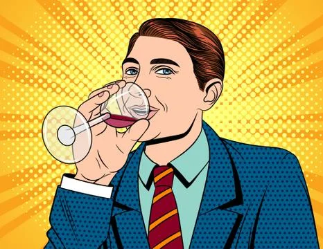 Vector colorful pop art comic style illustration of a businessman in suit dri Stock Illustration