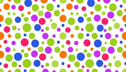 Vector of Colorful random polka dot pattern on white background Stock Illustration