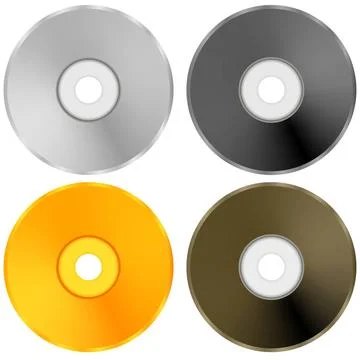 Vector Colorful Realistic Compact Discs Isolated Vector Colorful Realistic... Stock Photos