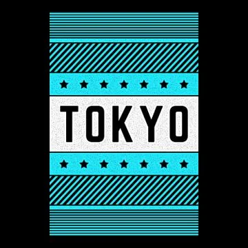 Vector colorful retro illustration on the theme of Tokyo. Stylized vintage Stock Illustration
