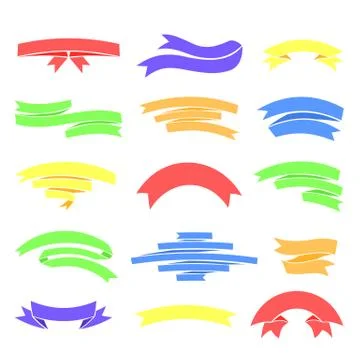 Vector colorful ribons set, isolaten on background Stock Illustration