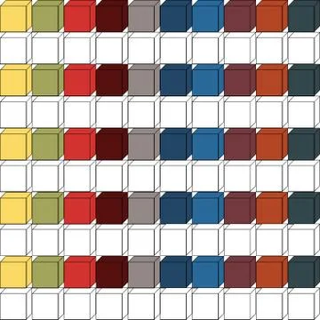 Vector colorful seamless background with 3d squares Illustrazione stock